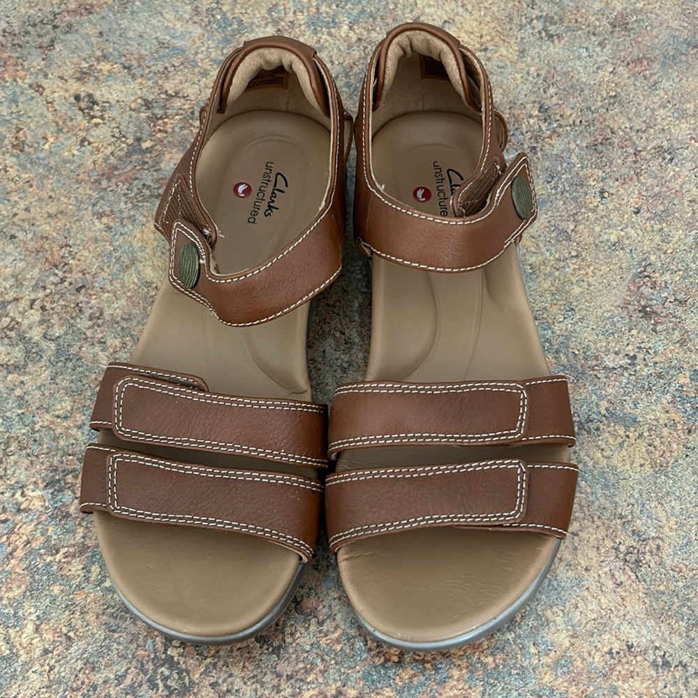 Clark's Unstructured Leather Sandals Size 6